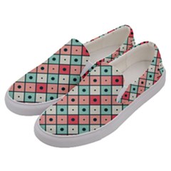Romboidal Vector Pattern Men s Canvas Slip Ons by Vaneshart