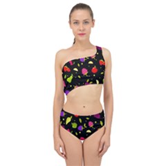 Vector Seamless Summer Fruits Pattern Colorful Cartoon Background Spliced Up Two Piece Swimsuit by Vaneshart