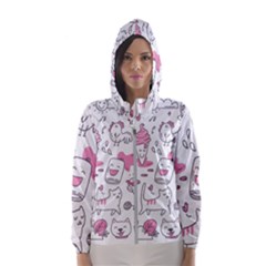 Set Kawaii Doodles Women s Hooded Windbreaker by Vaneshart