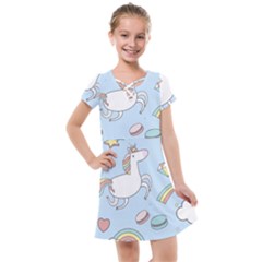 Unicorn Seamless Pattern Background Vector Kids  Cross Web Dress by Sobalvarro