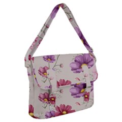Vector Hand Drawn Cosmos Flower Pattern Buckle Messenger Bag by Sobalvarro