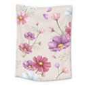 Vector Hand Drawn Cosmos Flower Pattern Medium Tapestry View1