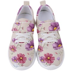 Vector Hand Drawn Cosmos Flower Pattern Women s Velcro Strap Shoes by Sobalvarro