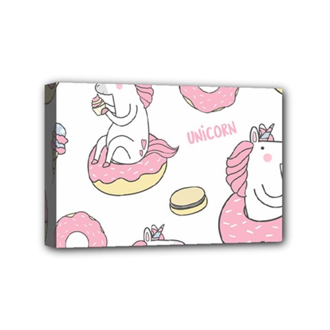Unicorn Seamless Pattern Background Vector (1) Mini Canvas 6  X 4  (stretched) by Sobalvarro