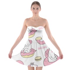 Unicorn Seamless Pattern Background Vector (1) Strapless Bra Top Dress by Sobalvarro