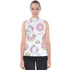 Unicorn Seamless Pattern Background Vector (1) Mock Neck Shell Top by Sobalvarro