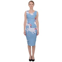 Unicorn Seamless Pattern Background Vector (2) Sleeveless Pencil Dress by Sobalvarro