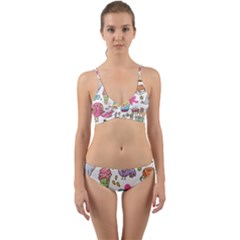 Set Kawaii Doodles Wrap Around Bikini Set by Vaneshart