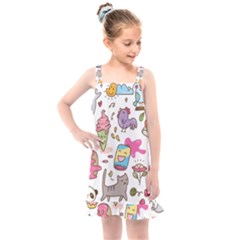 Set Kawaii Doodles Kids  Overall Dress by Vaneshart