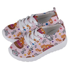 Cat Seamless Pattern Kids  Lightweight Sports Shoes by Vaneshart