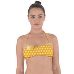 Abstract Honeycomb Background With Realistic Transparent Honey Drop Halter Bandeau Bikini Top by Vaneshart