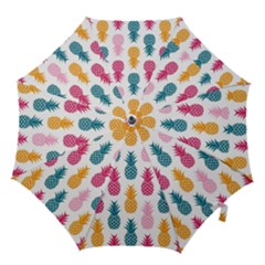 Tropic Fruit Pineapple Seamless Pattern Design Vector Illustration Hook Handle Umbrellas (small) by Vaneshart