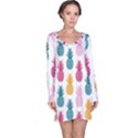 Tropic Fruit Pineapple Seamless Pattern Design Vector Illustration Long Sleeve Nightdress View1
