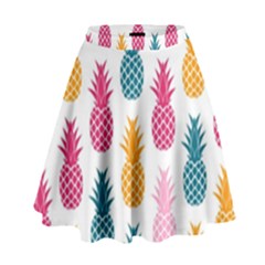 Tropic Fruit Pineapple Seamless Pattern Design Vector Illustration High Waist Skirt by Vaneshart