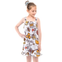 Honey Seamless Pattern Kids  Overall Dress by Vaneshart