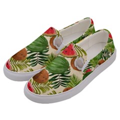 Tropical Pattern Background Men s Canvas Slip Ons by Vaneshart