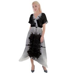 Cloud Island With A Horizon So Clear Cross Front Sharkbite Hem Maxi Dress by pepitasart