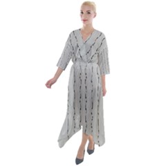 Clouds And More Clouds Quarter Sleeve Wrap Front Maxi Dress by pepitasart
