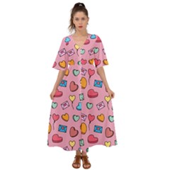 Candy Pattern Kimono Sleeve Boho Dress by Sobalvarro