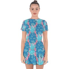 Pineapples Drop Hem Mini Chiffon Dress by Sobalvarro