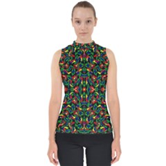 Abstract 45 Mock Neck Shell Top by ArtworkByPatrick