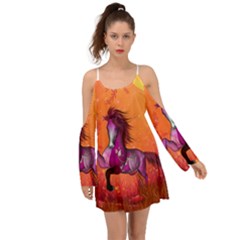 Wonderful Fantasy Horse In A Autumn Landscape Kimono Sleeves Boho Dress by FantasyWorld7