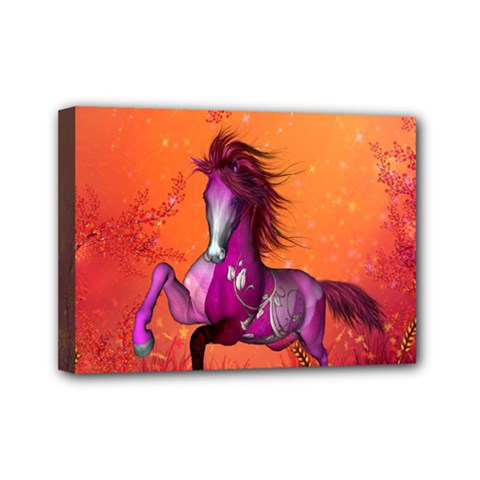 Wonderful Fantasy Horse In A Autumn Landscape Mini Canvas 7  X 5  (stretched) by FantasyWorld7