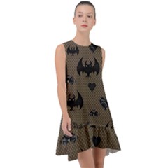 Cute Bat With Hearts Frill Swing Dress by FantasyWorld7