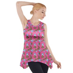 Carnation Pattern Pink Side Drop Tank Tunic by snowwhitegirl