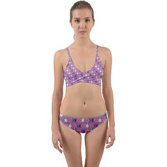 Abstract Pattern Geometry Gradient Wrap Around Bikini Set by Vaneshart