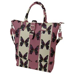 Butterflies Pink Old Old Texture Buckle Top Tote Bag by Vaneshart