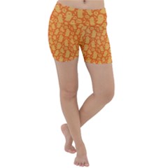 Halloween Background Lightweight Velour Yoga Shorts by Vaneshart