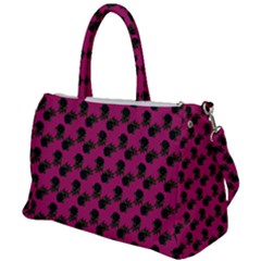 Black Rose Pink Duffel Travel Bag by snowwhitegirl