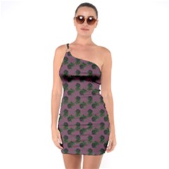 Black Rose Mauve One Soulder Bodycon Dress by snowwhitegirl