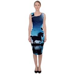 Wonderful Unicorn Silhouette In The Night Sleeveless Pencil Dress by FantasyWorld7