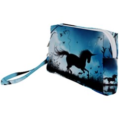 Wonderful Unicorn Silhouette In The Night Wristlet Pouch Bag (small) by FantasyWorld7