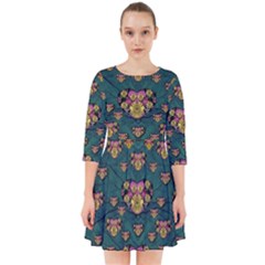 Hearts And Sun Flowers In Decorative Happy Harmony Smock Dress by pepitasart