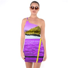 Pop Art Beach Umbrella One Soulder Bodycon Dress by essentialimage
