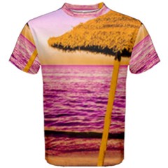 Pop Art Beach Umbrella  Men s Cotton Tee by essentialimage