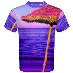 Pop Art Beach Umbrella  Men s Cotton Tee by essentialimage