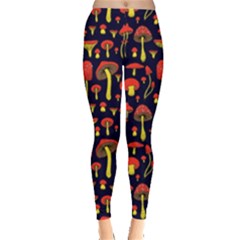 Cute Mushroom Blue Leggings  by trulycreative