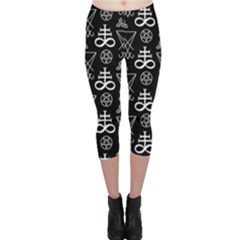 Occult Symbols Capri Leggings  by trulycreative