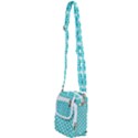 Teal White  Abstract Pattern Shoulder Strap Belt Bag View2