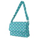 Teal White  Abstract Pattern Full Print Messenger Bag (M) View1