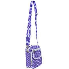 Purple  White  Abstract Pattern Shoulder Strap Belt Bag by BrightVibesDesign