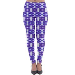 Purple  White  Abstract Pattern Lightweight Velour Leggings by BrightVibesDesign