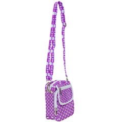 Pink  White  Abstract Pattern Shoulder Strap Belt Bag by BrightVibesDesign