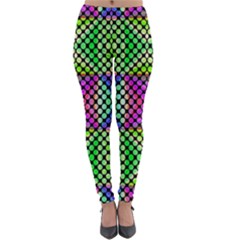 Bright  Circle Abstract Black Green Pink Blue Lightweight Velour Leggings by BrightVibesDesign