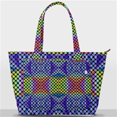 Bright Circle Abstract Black Blue Yellow Red Back Pocket Shoulder Bag  by BrightVibesDesign