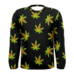 Marijuana Leaves Men s Long Sleeve Tee Black by trulycreative